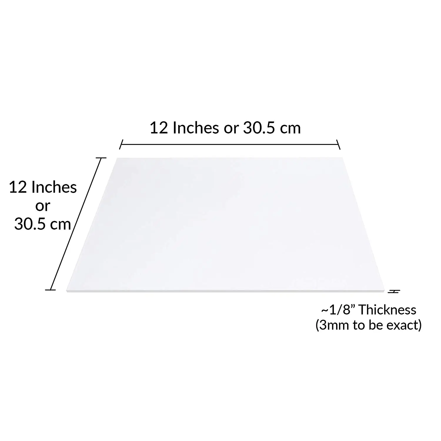 Acrylic Sheet Clear Cast Plexiglass 12 x 12 inches Square Panel 3 mm Thick Pack of 2 Transparent Plastic Plexiglass