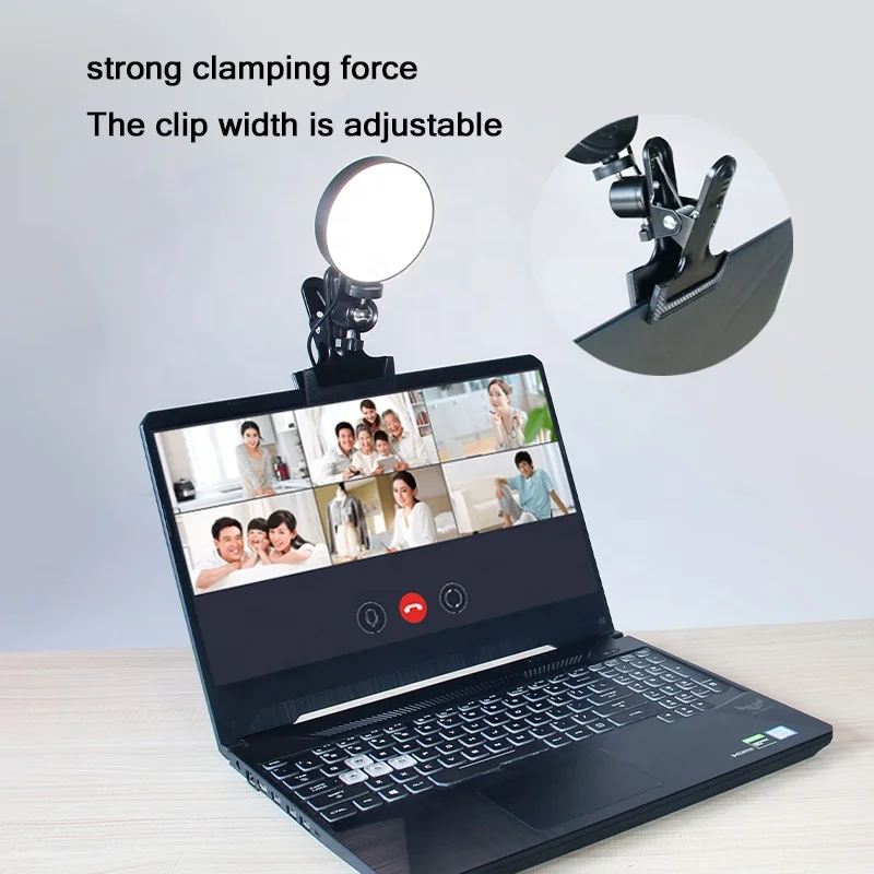 4 Inch Mini 3200-6500k Selfie Ring Light Video Conference Light Kit With Clip Laptops Light