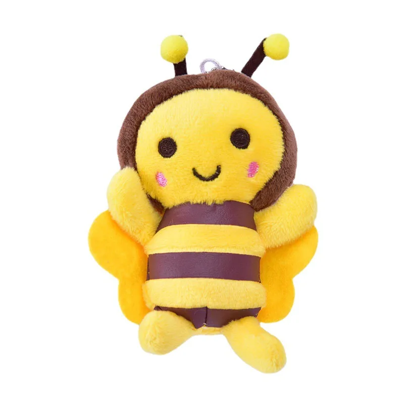 New Cute Little Bee Plush Toy as Bag Pendant Phone Keychain for bags and cars