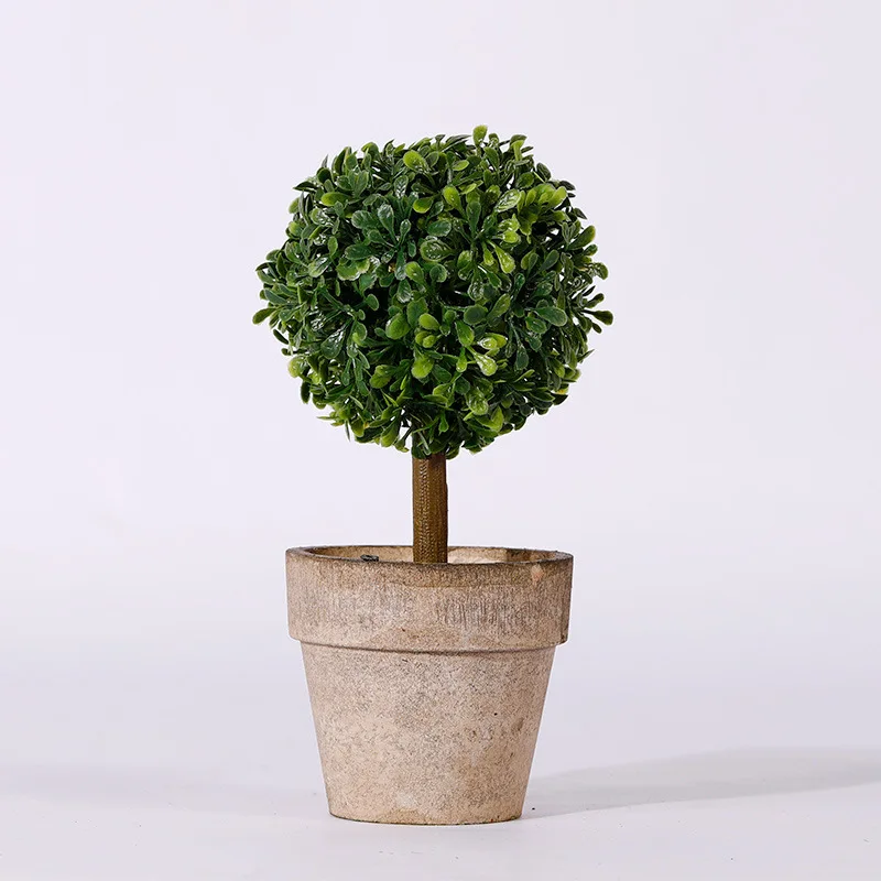 Small Faux Plants Potted Bonsai Mini Potted Artificial Green Paints