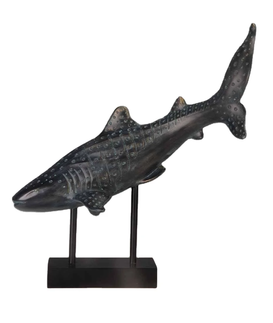 Resin home decorations black ocean resin figurines fish whale shark sculptural mould