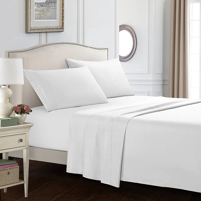 Готово к отправке 5 звездочный отель King Size сплошной цвет постельных