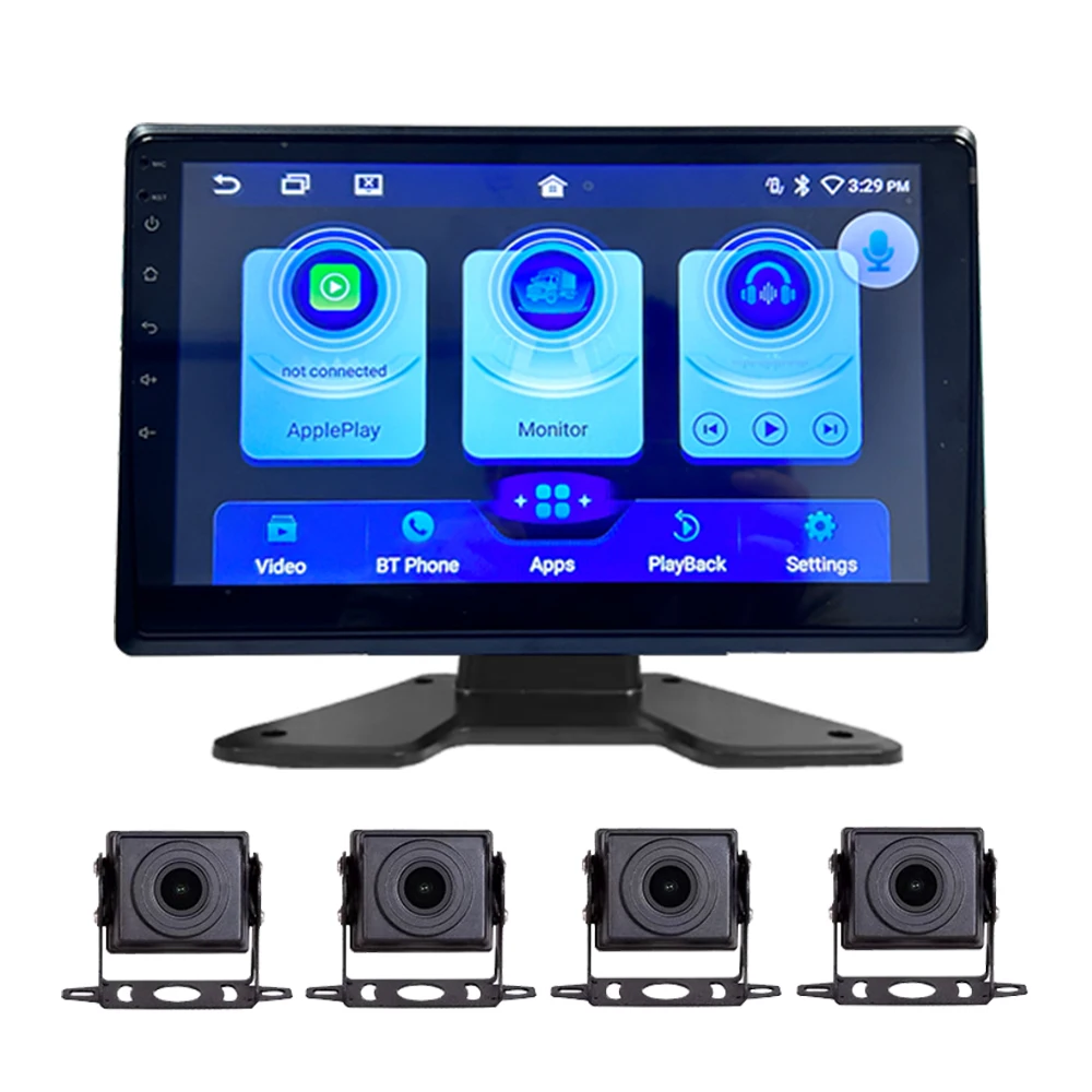 E-Too Truck Dvr 12-24V Truck Rv Bus Camera 10Inch Split Monitor BSD System Bus Car Black Box Dvr Dashboard Camera For Trucks