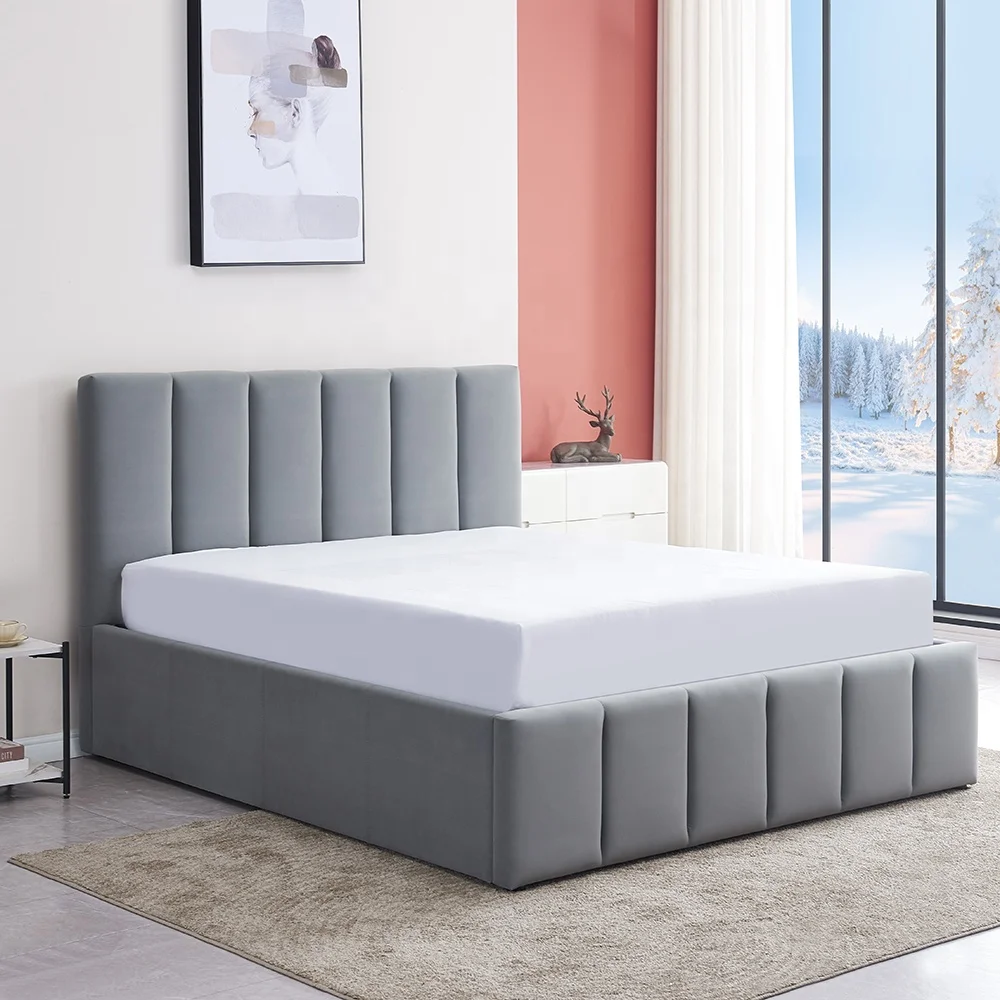 popular modern design wholesale  king queen full double twin single size  fabric soft bed