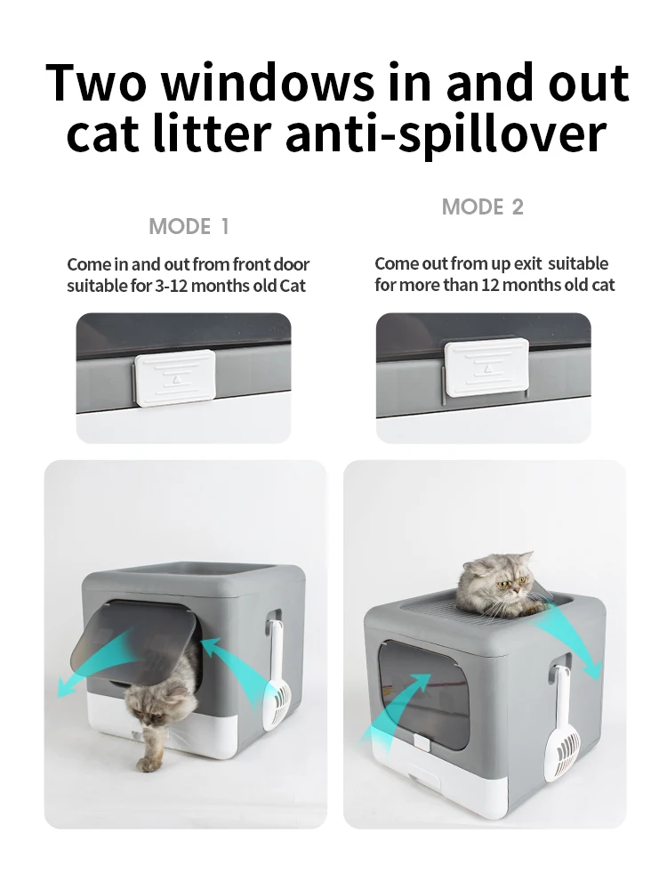 Pet Products New  Design Large Foldable Cat Litter Box Small Packing Pet Grooming Product