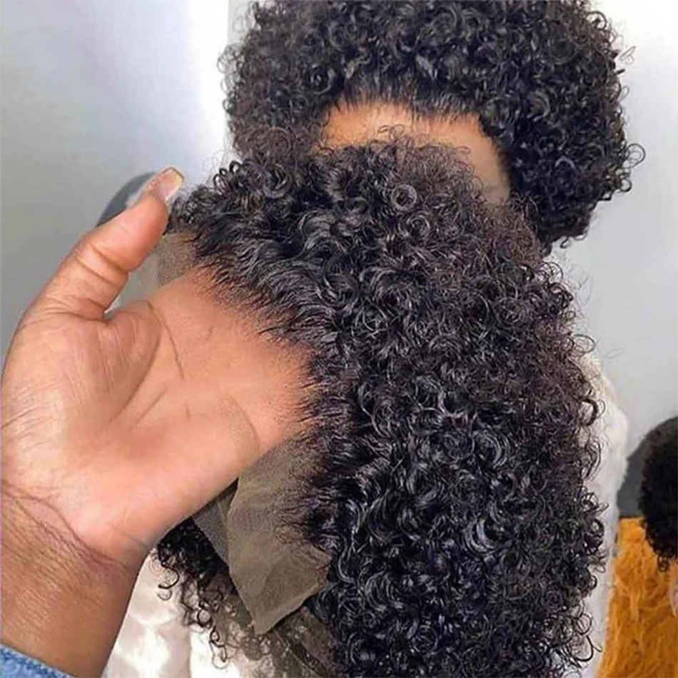 Wholesale Afro Curly Short Pixie Cut Lace Wigs For Black Woman, 13x4 Lce Front T Part Lace Perruque Pixie Cut Human Hair Wigs