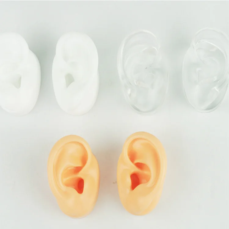 Rubber human silicone ear models,display shelf for hearing aids or in ear monitor