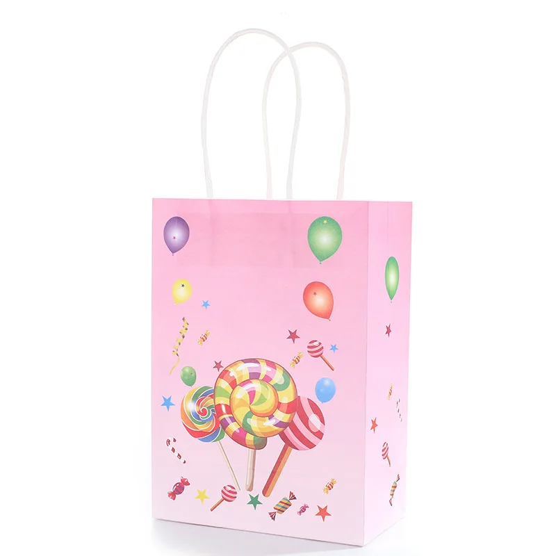 Wholesale candy gift bags business holiday party decorative bags with handles paper bags