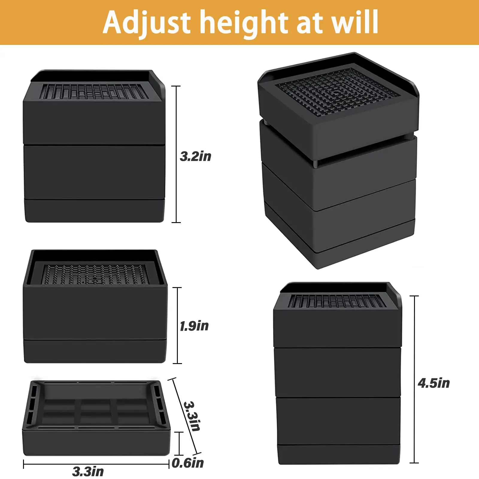 Heavy-Duty Double-Layer Plastic Furniture Protector with Adjustable Foot Pads Storage Holders & Racks for Sofa Coffee Table Bed