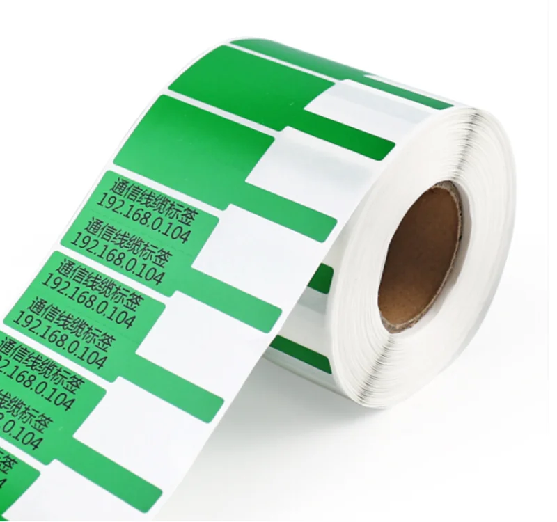 cable marker label factory custom cable label logo waterproof tie-on ethernet cable label
