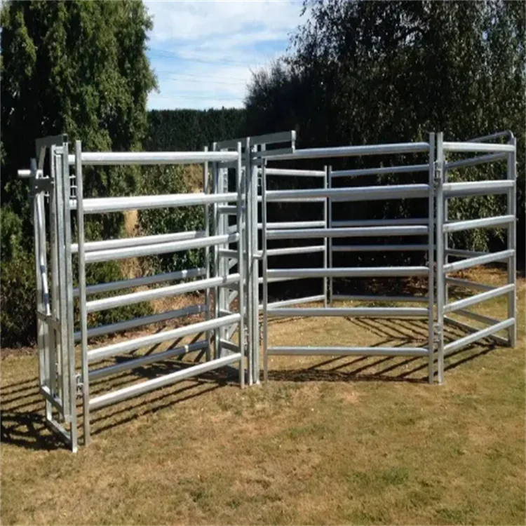 Easily Assembled 12ft Square Pipe Welded Fencing Galvanized Corral Horse Rail Fence Panels