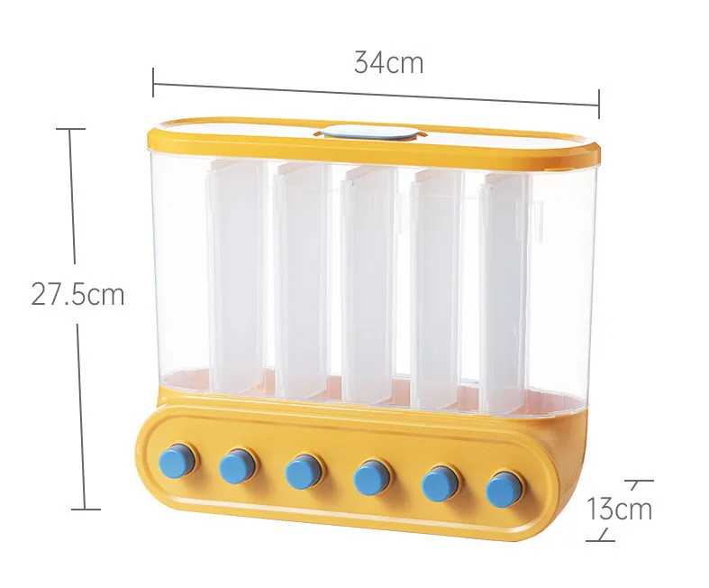 Transparent plastic sealed container cereal dispenser food jar kitchen grain storage box wall hanging storage tank