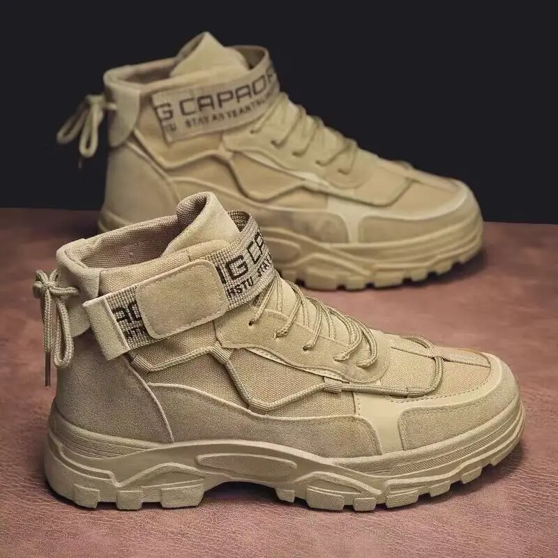 Martin Boots Mens Shoes New High Top Workwear Shoes Mens Korean Version Versatile British Style Short Boots Casual Trendy Shoes