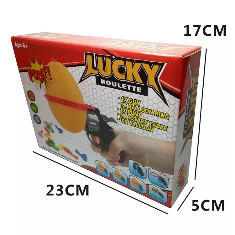 Party Lucky Russian Roulette Game Supplies Spoof Tricky Balloon Gun Toy Adventure Punishment Game Toy for Party Interaction