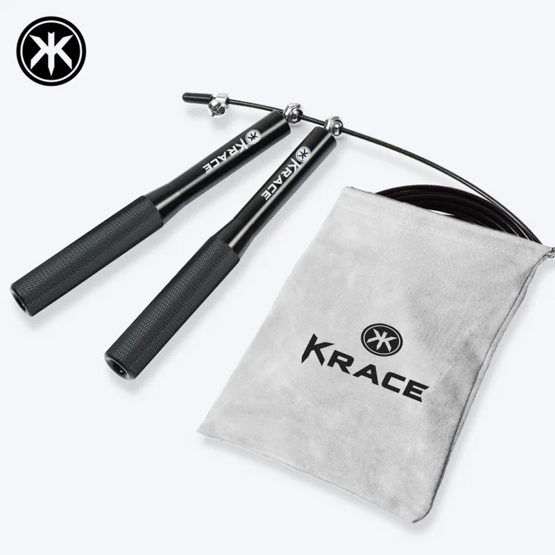 Krace Manufacturer Fitness adjustable Training Exercise Steel Wire weighted buy heavy cable Skipping Jumping  Rope with logo