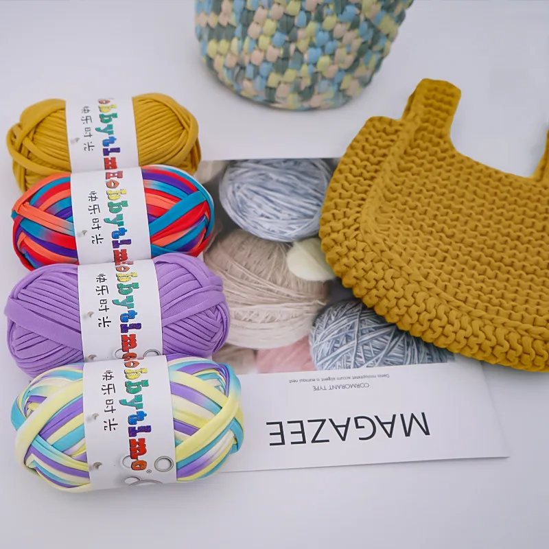 RongMeiXuan 100g Solid Color T Shirt Yarn Cotton Crochet For Diy Hand Knitting