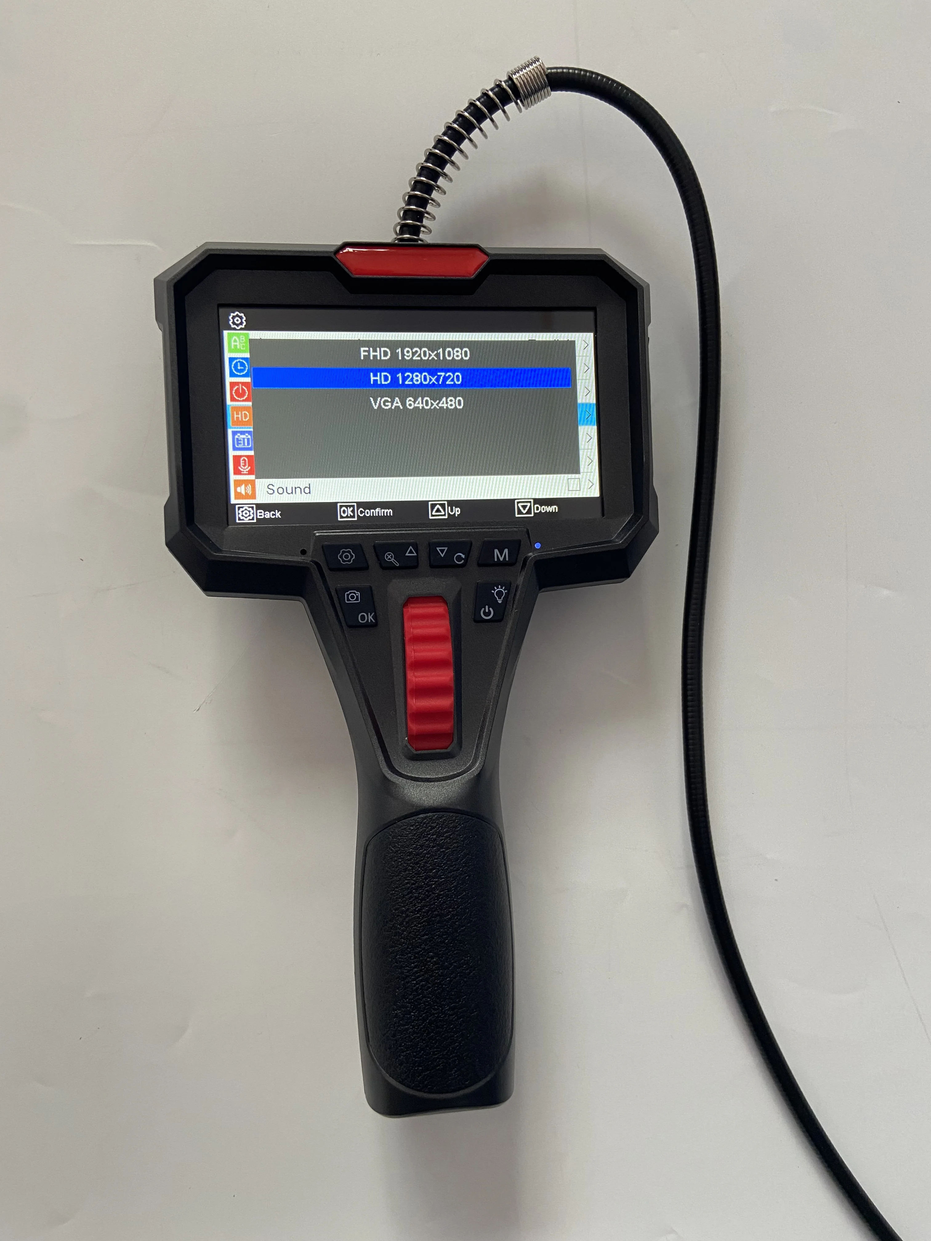 Portable Industrial Video Borescope for Engine/Pipe/Welding Inspection 2-Way Articulation, 1 Meter Cable Length