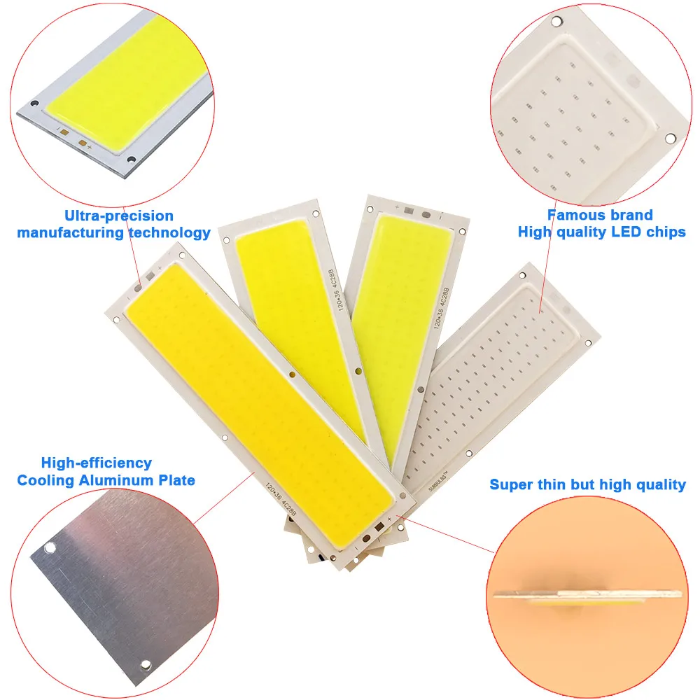 OEM ODM Customize LED Lighting White Blue Red Green Color 1w-300W 3V 5V 12V 24V COB LED Lamp for Indoor Outdoor Car Light Bulbs