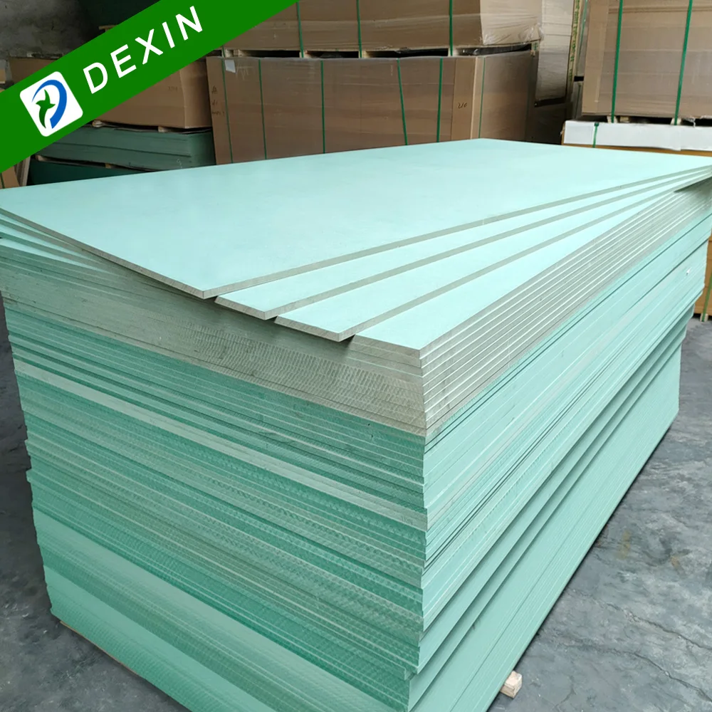 3mm 6mm 12mm 18mm HMR MDF Waterproof Moisture Resistant Green Melamine Faced Board for Furniture Decoration