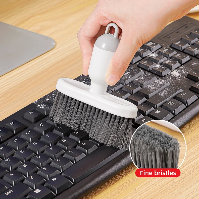 Multifunctional PP Plastic Keyboard Cleaner Classic White and grey Household Small Brush Cleaning Brush