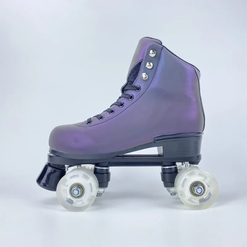 Factory Haute couture OEM ODM Reflective 3m material roller skates 4 wheel, Amazon hot sale quad skates women flashing roller