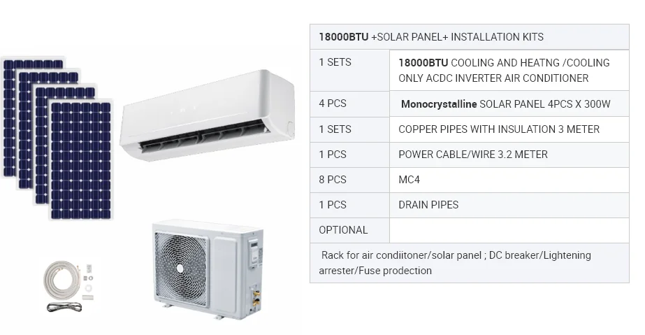 HYBRID ON GRID CHEAP FACTORY ACDC INVERTER  12000BTU 1.5HP 1 TON SOLAR AIR CONDITIONER