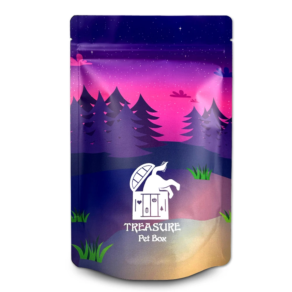 Custom printed plastic mylar bags aluminum foil dog cat treats pet freeze dried food cookie stand up zipper pouch