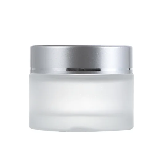 Low moq 5g, 10g, 15g, 20g, 30g, 50g, 100g face cream bottle frosted glass cosmetic jar skincare glass packaging with cap