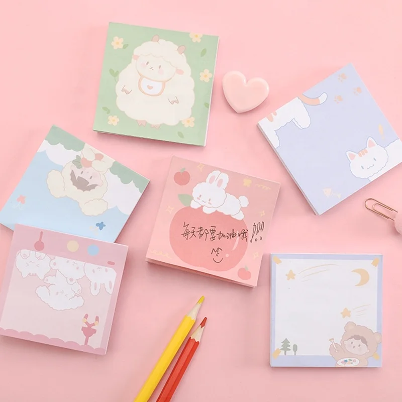 Korean Creative Stationery Cute Memo Pad,Cartoon Zoo Animal Paradise Removable Die Cut Fancy Sticky Note
