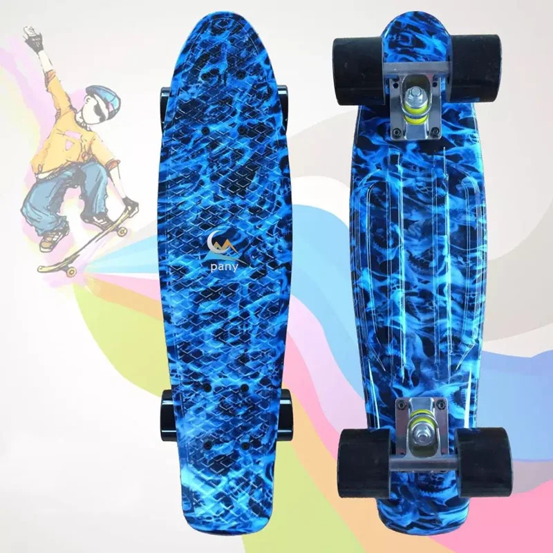 CE Certificate Mini Led Wheel Fish Longboard Skateboard Retro Penny Style Board