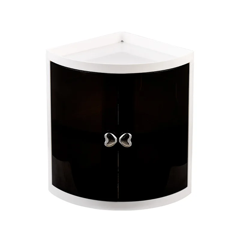 Waterproof and Dustproof Wall Mounted Bathroom Kitchen Corner Plastic Storage Racks Cosmetic Makeup Organizer Storage Box