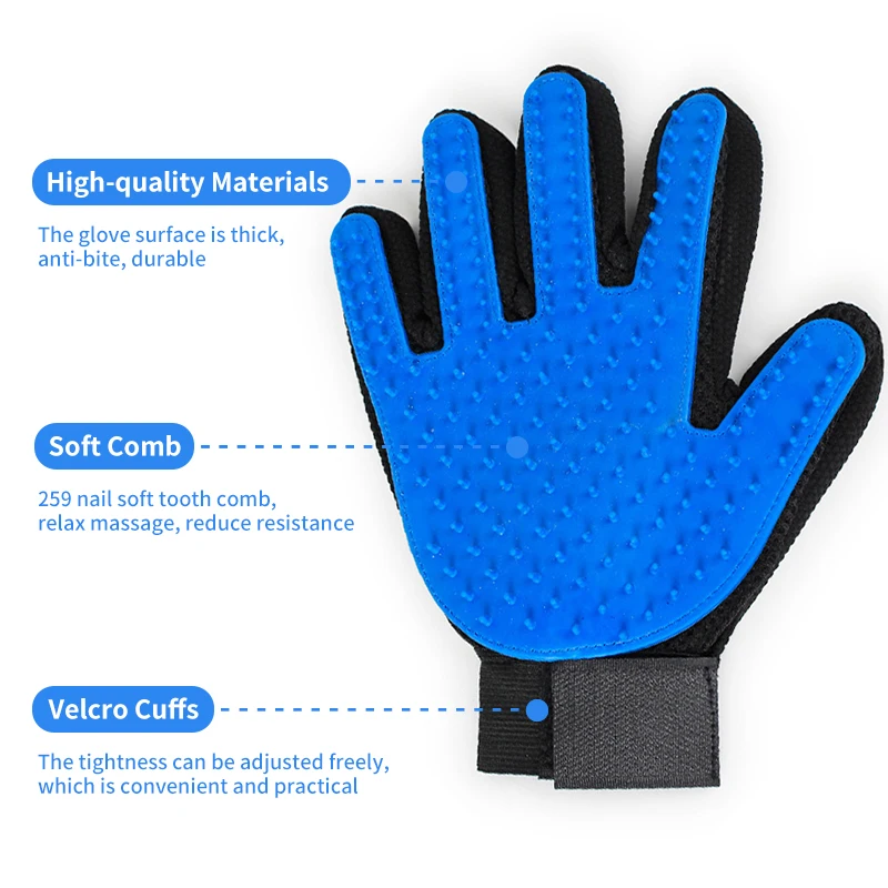 gloves for pets grooming bath deshedding brush tool clean supplies custom gentle five fingers hair removal glove wholesale