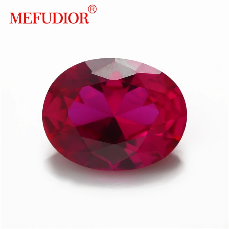 5A Wholesale Synthetic  Oval cut Corundum 5# Ruby 3*5-12*16mm Lab Created Ruby Loose Gemstones for Jewelry Accessories