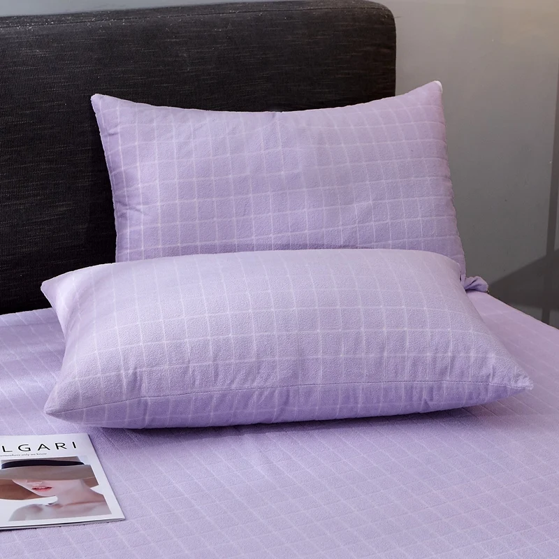 Wholesale purple jacquard terry mattress protector waterproof standard pillow protector waterproof