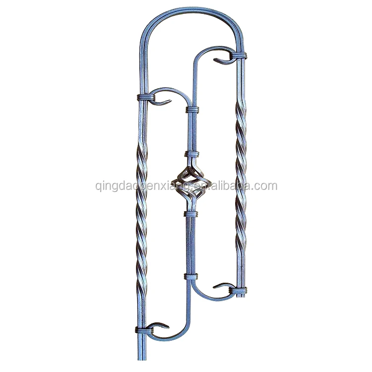 Ornamental Forged Steel Element Powder Coated Wrought Iron Balusters for Garden or Farm Fence Metal Parts