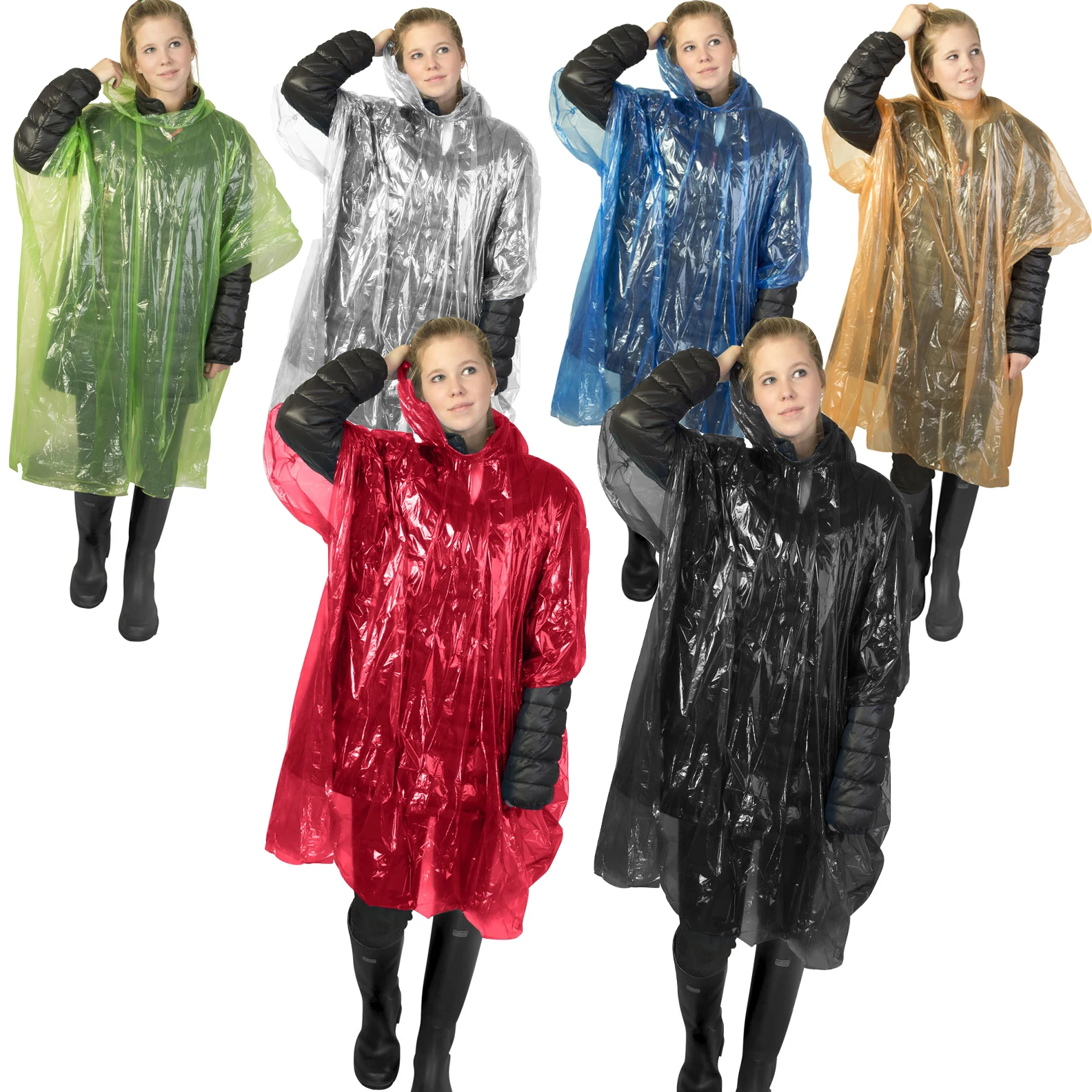 
Disposable printed PE LDPE rain poncho adult kids ponchos for traveling 