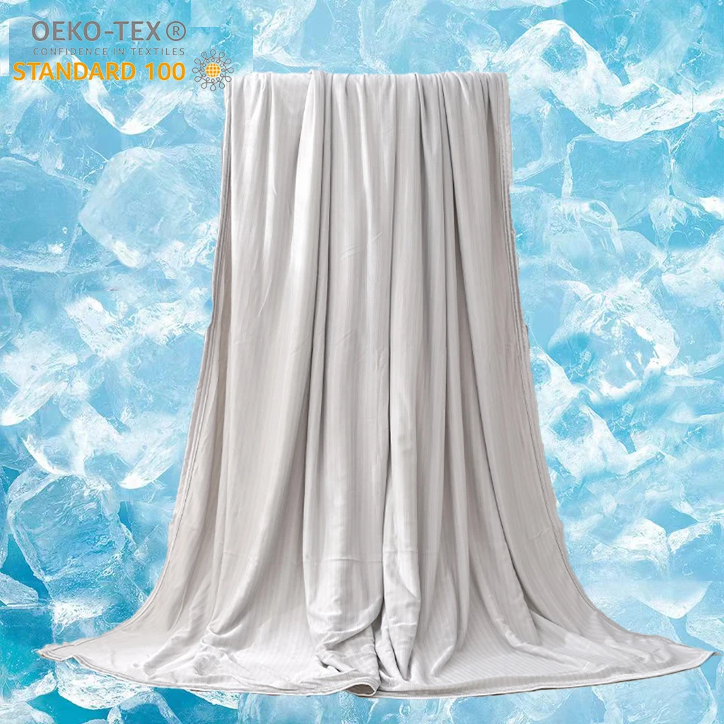 Keep Children Babies Adult Cool On Warm Night Solid Color Super Soft Breathable Nylon Absorbs Heat Ice Silk Cooling Blanket