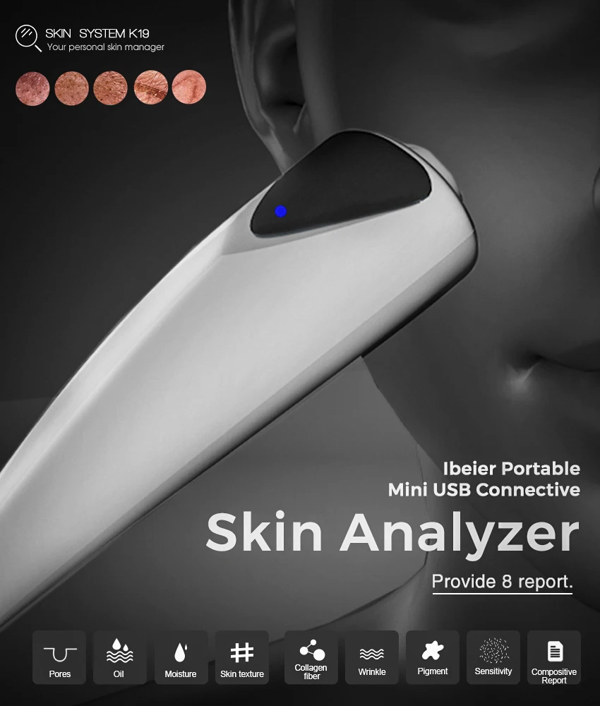 Ibeier Skin Analysis Machine Facial Skin Analyzer and Scanner 11.5*6*7 CM 20*22*8.8 CM 17*5 CM 0.15kg for Commercial 0.5kg