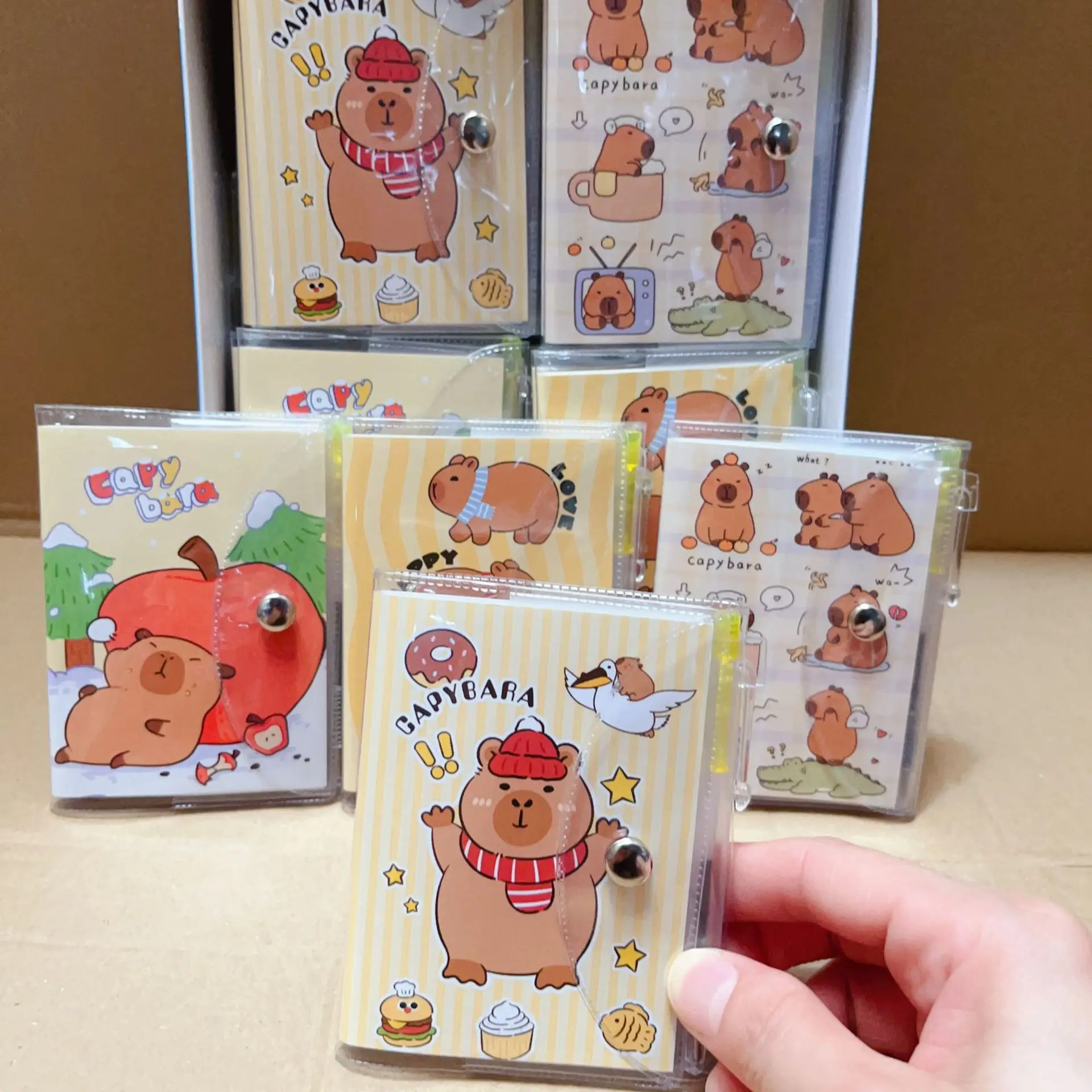 Yubon wholesale cute anime capybara labubu sanrioed 24pcs mini notebook 100k cartoon student diary portable with pen notebook