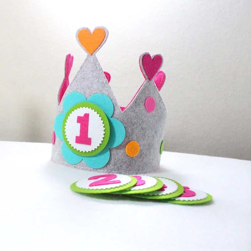 Good quality customized Lovely Non-woven Felt Pattern birthday Party Hats