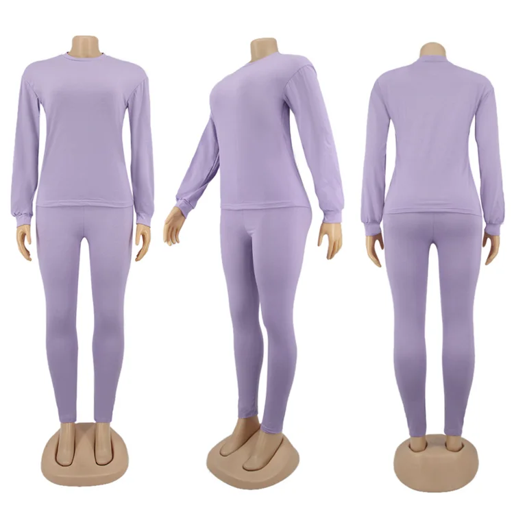 Ladies Long Sleeve Top And Pants Multicolor Jogging Sweatsuit Plus Size Autumn Women Two Piece Set