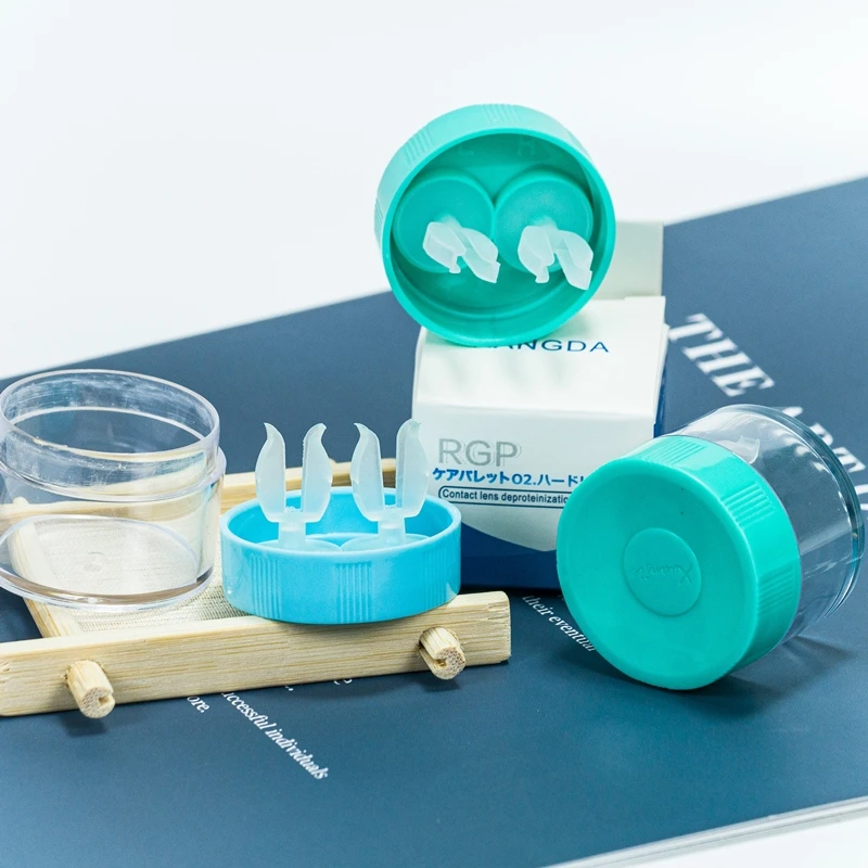 
lens multipurpose RGP gas-permeable contact lens cleaner hard case box Colorful Eyewear Protector Container carrying 