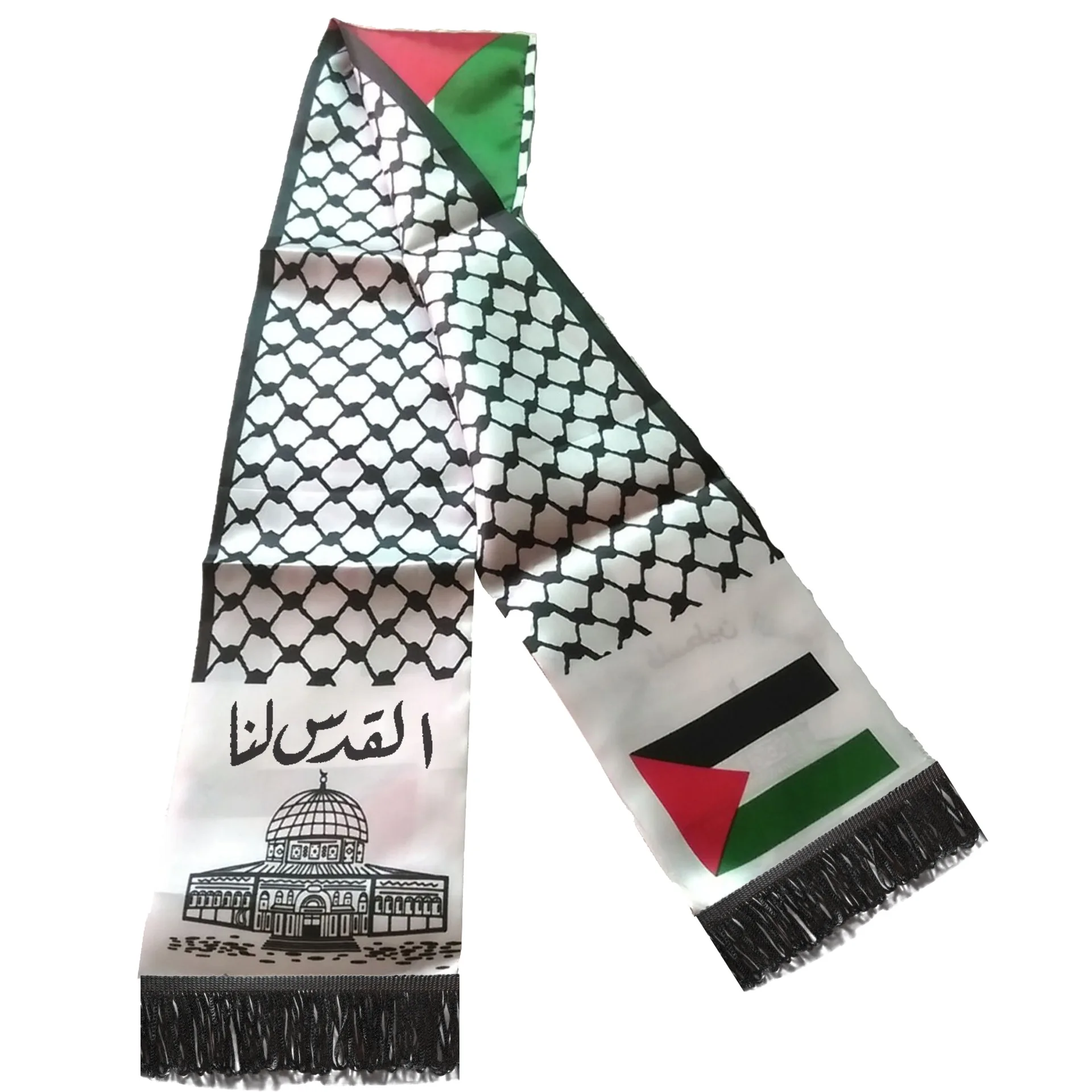 Hannuo Factory 100% Polyester National Flag Scarf  Palestine Flag Scarf Shawls for Promotion