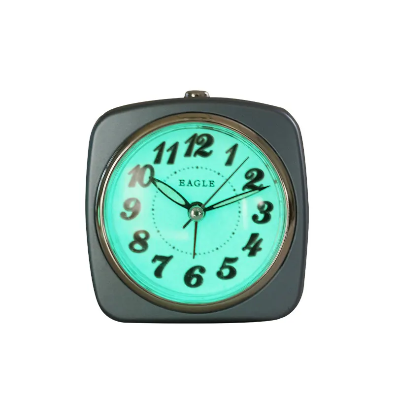 iMSH BB07507 Quartz analog alarm clocks awake table bedside wecker despertador desktop light alarm clock custom square