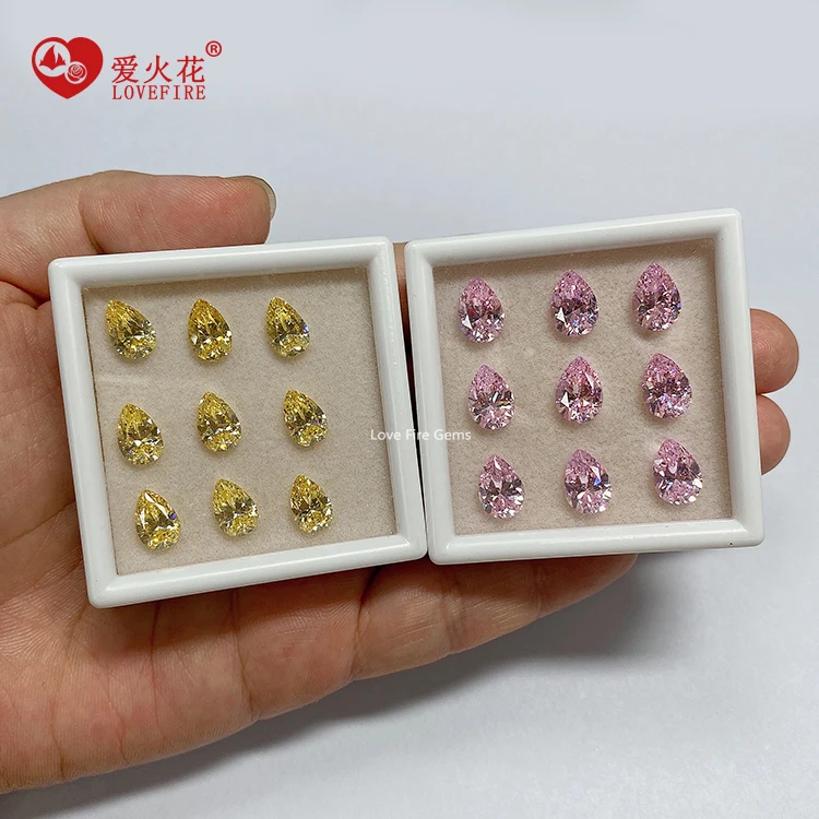 professional making 5a in stock pear cut synthetic cz stone all size loose white cubic zirconia