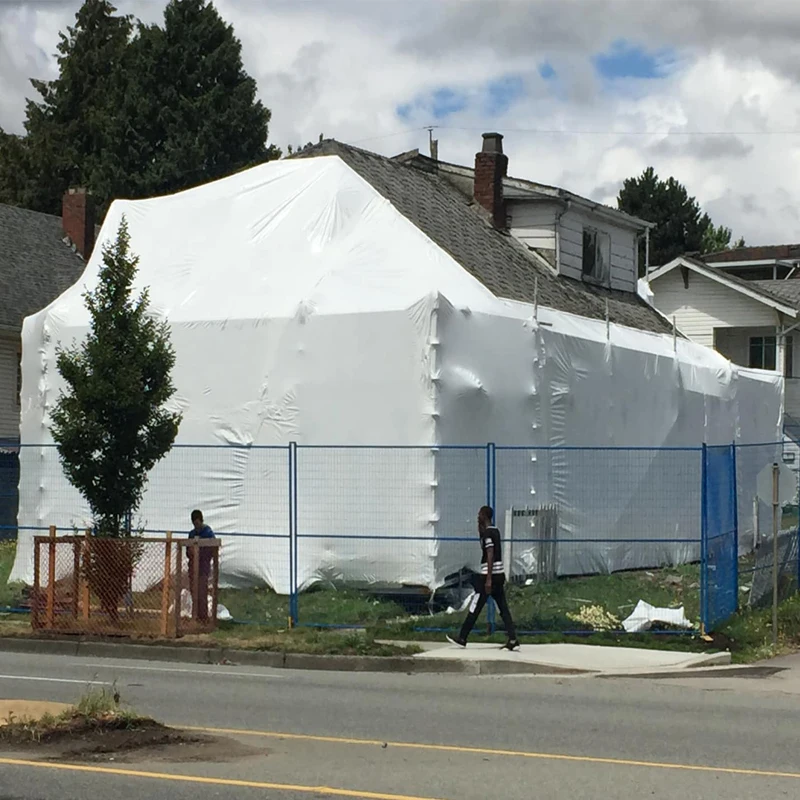 Factory directly biodegradable green pe  shrink film shrink wrap for construction buildings 12m 14m with best price