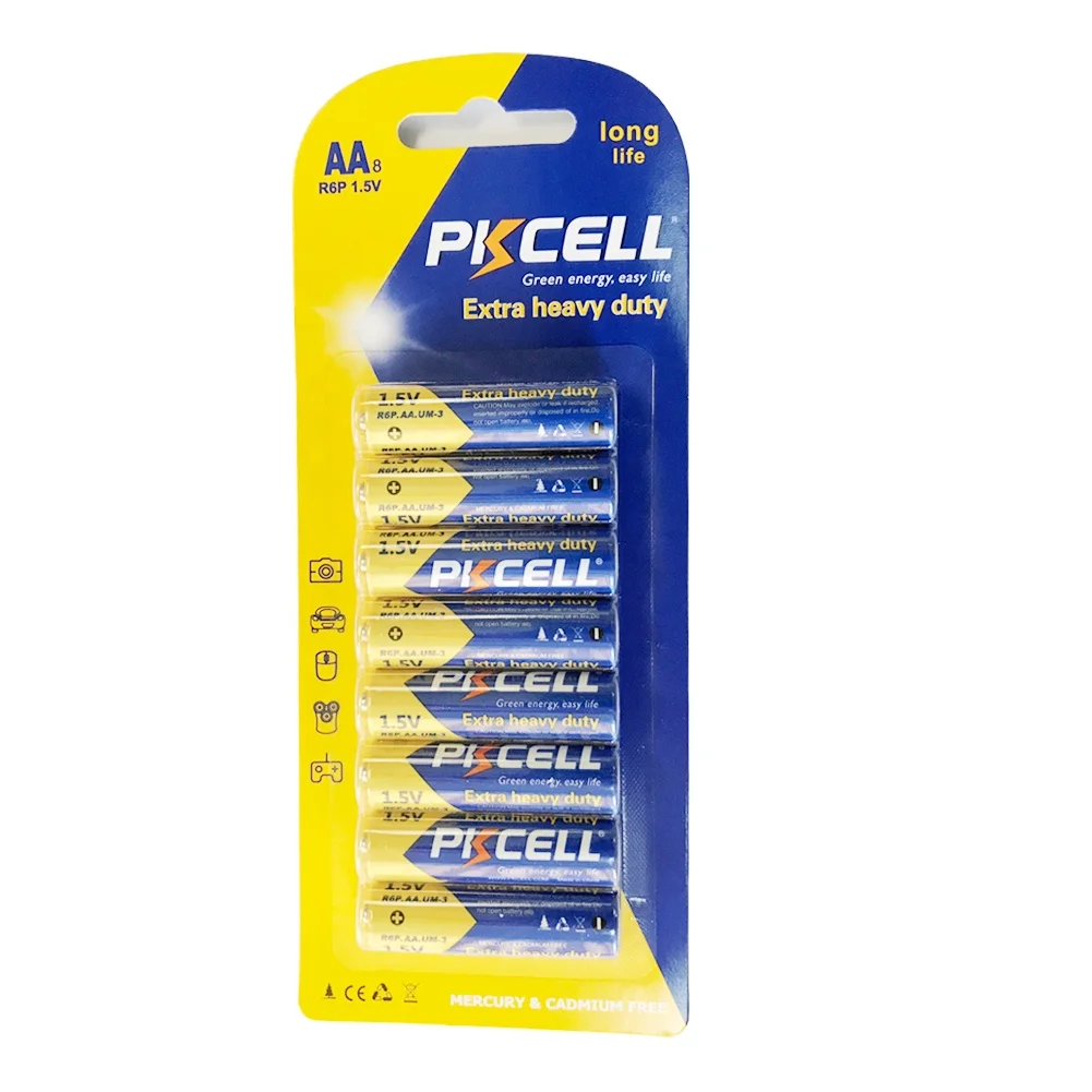 PKCELL brand or OEM 1.5v  super heavy duty  battery aa size  r6p um3 with high quality
