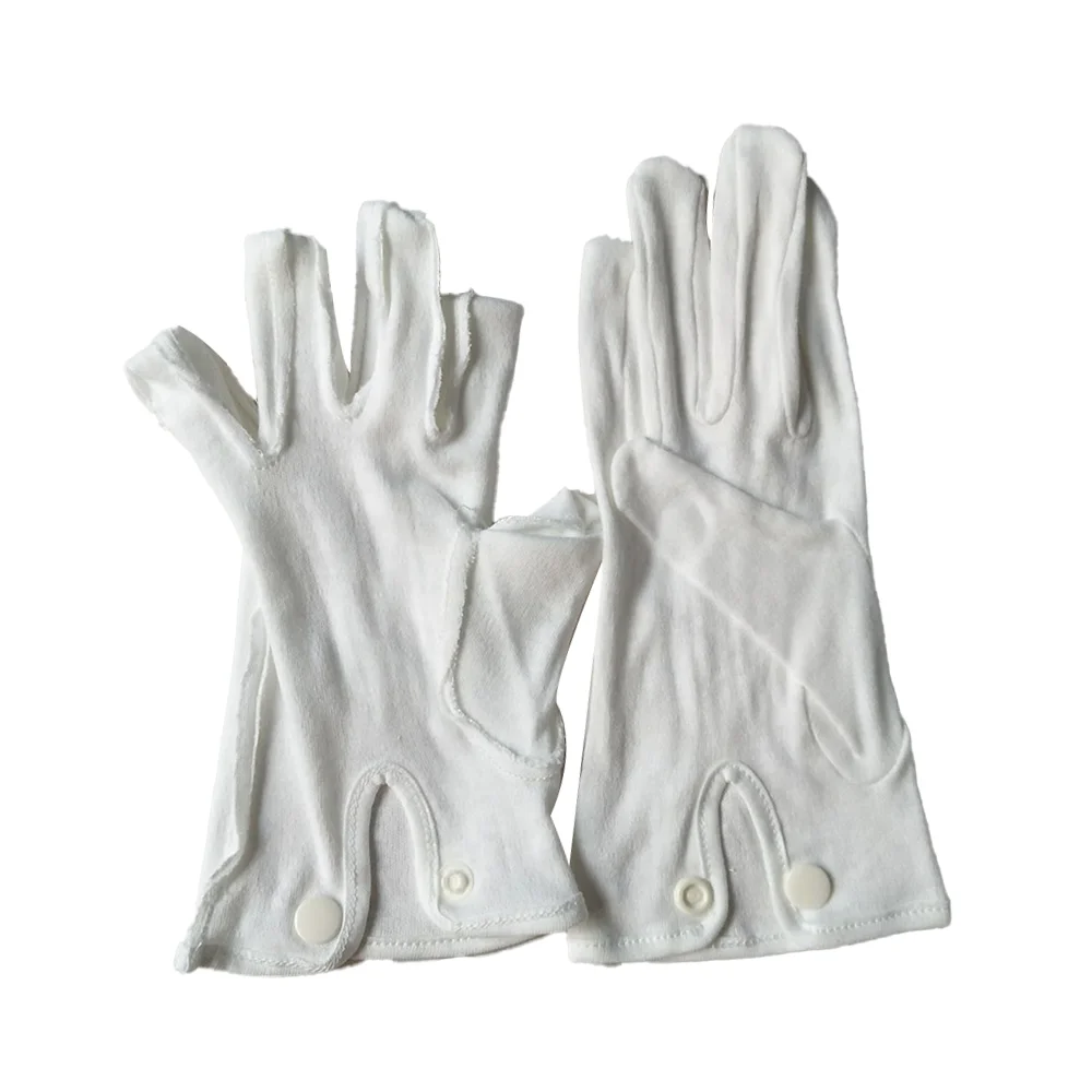 Factory Price Wholesale Wear-Resistant Breathable General Work White Cotton Thread Gloves With Button