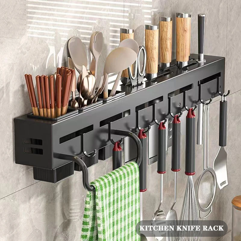 High quality kitchen knife storage rack Multifunctional organizers shelf wall mounted Tool holder kitchen utensils organize rack