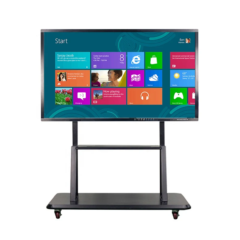 65 inch 4K resolution LCD touch screen monitor all in one whiteboard interactive smart board